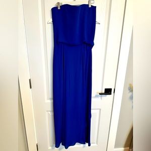BCBG blue floor length cocktail dress size 4